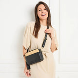 Elie Beaumont Raffia Crossbody In Black