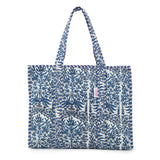 Elie Beaumont Serendipity Cotton Quilted Tote In Blue Reef
