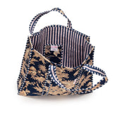 Elie Beaumont Serendipity Cotton Quilted Tote In Midnight Blossom