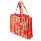 Elie Beaumont Serendipity Cotton Quilted Tote In Tibetan Tiger