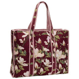 Elie Beaumont Serendipity Velvet Tote Bag In Burgundy Magnolia