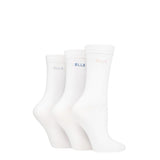 ELLE 3 Pair Combed Cotton Plain In White