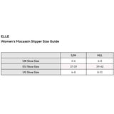 ELLE Cable Knit Moccasin Slipper Socks In Charcoal (M/L)
