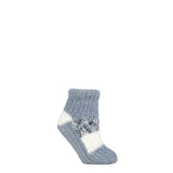 ELLE Sherpa Lined Slipper Socks In Moon Grey