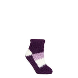ELLE Sherpa Lined Slipper Socks In Royal Purple