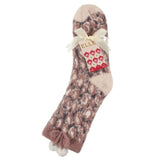 ELLE Sherpa Lined Socks With Grip In Pink
