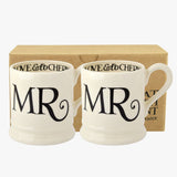 Emma Bridgewater Black Toast 'Mr & Mr' Set of 2 1/2 Pint Mugs Boxed