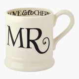 Emma Bridgewater Black Toast 'Mr & Mrs' Set Of 2 1/2 Pint Mugs Boxed