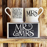 Emma Bridgewater Black Toast 'Mrs & Mrs' Set of 2 1/2 Pint Mugs Boxed