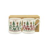 Emma Bridgewater Christmas Joy Set Of 2 1/2 Pint Mugs Boxed