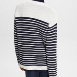 Esprit Breton Stripe Sweater in Off White