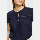 Esprit Dobby blouse with tie detail