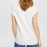 Esprit Floral t-Shirt With Rolled Edges Off White
