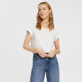 Esprit Floral t-Shirt With Rolled Edges Off White