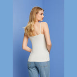 Esprit Jersey Top With Lace Trim in White