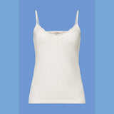 Esprit Jersey Top With Lace Trim in White
