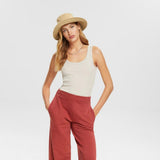 Esprit Organic cotton sleeveless top Beige