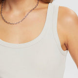 Esprit Organic cotton sleeveless top Beige