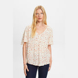 Esprit Patterned short sleeve blouse, cotton blend