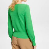 Esprit Pointelle cotton jumper Green