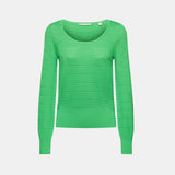 Esprit Pointelle cotton jumper Green