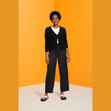 Esprit Satin wide leg trousers In Black