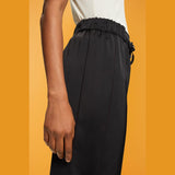 Esprit Satin wide leg trousers In Black