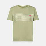 Esprit T-shirt With Heart Print Light Khaki