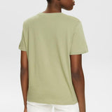 Esprit T-shirt With Heart Print Light Khaki