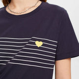 Esprit T-Shirt With Heart Print Navy