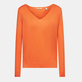Esprit V-Neck Knit Sweater New Orange