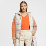Esprit V-Neck Knit Sweater New Orange