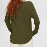 Esprit V-Neck Knitted Jumper Green Khaki
