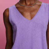 Esprit V-Necked Tank Top In Purple