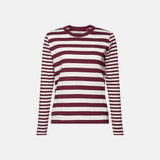 Esprit Striped Long-Sleeve Top in Aubergine