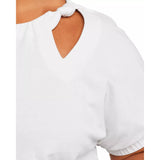 Estele Knot Detail Cotton Top In Milk White