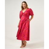 Estelle Aura Falls Cotton Dress in Winter Berry
