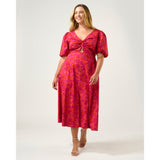 Estelle Aura Falls Cotton Dress in Winter Berry