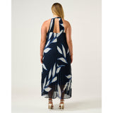 Estelle Breezy Pleated Dress in Navy/Milk