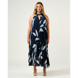 Estelle Breezy Pleated Dress in Navy/Milk