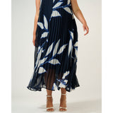 Estelle Breezy Pleated Dress in Navy/Milk