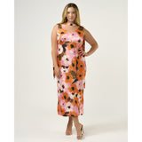 Estelle Freya Satin Dress in Peony/Mandarin