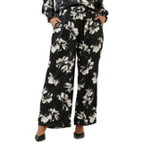 Estelle Gilda Floral Print Pants in Black/White