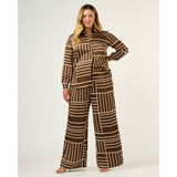 Estelle Josie Geometric Pant in Cedar/Crème