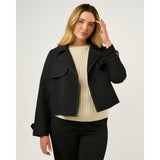 Estelle Jude Cropped Trench Jacket in Black