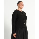 Estelle Night Cardi Sparkle Knit In Black