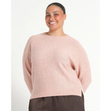 Estelle Night Crew Sparkle Knit In Blush Pink