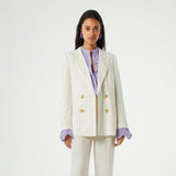 Fabienne Chapot Roger Striped Blazer in Lime Light