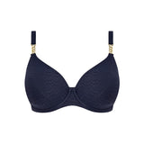 Fantasie Azores Textured Wired Plunge Bikini Top in Midnight