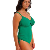 Fantasie Beach Waves Twist Front Swimsuit in Tourmaline Green